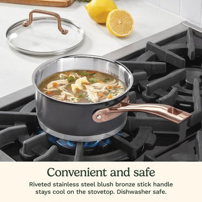 Cuisinart Matte Black Elegance 1.5 Quart Saucepan and Cover