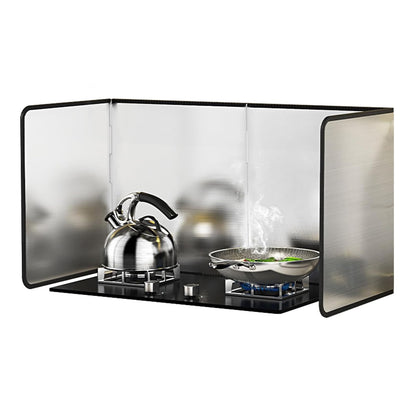 KOBSAINF 4 Sided Splatter Guard,Foldable Stainless Steel Oil Splatter Screens for Frying,Oil Splash Insulation Board,Nonstick Oil Splatter Guard Stove Heat Insulation Board for Cooking