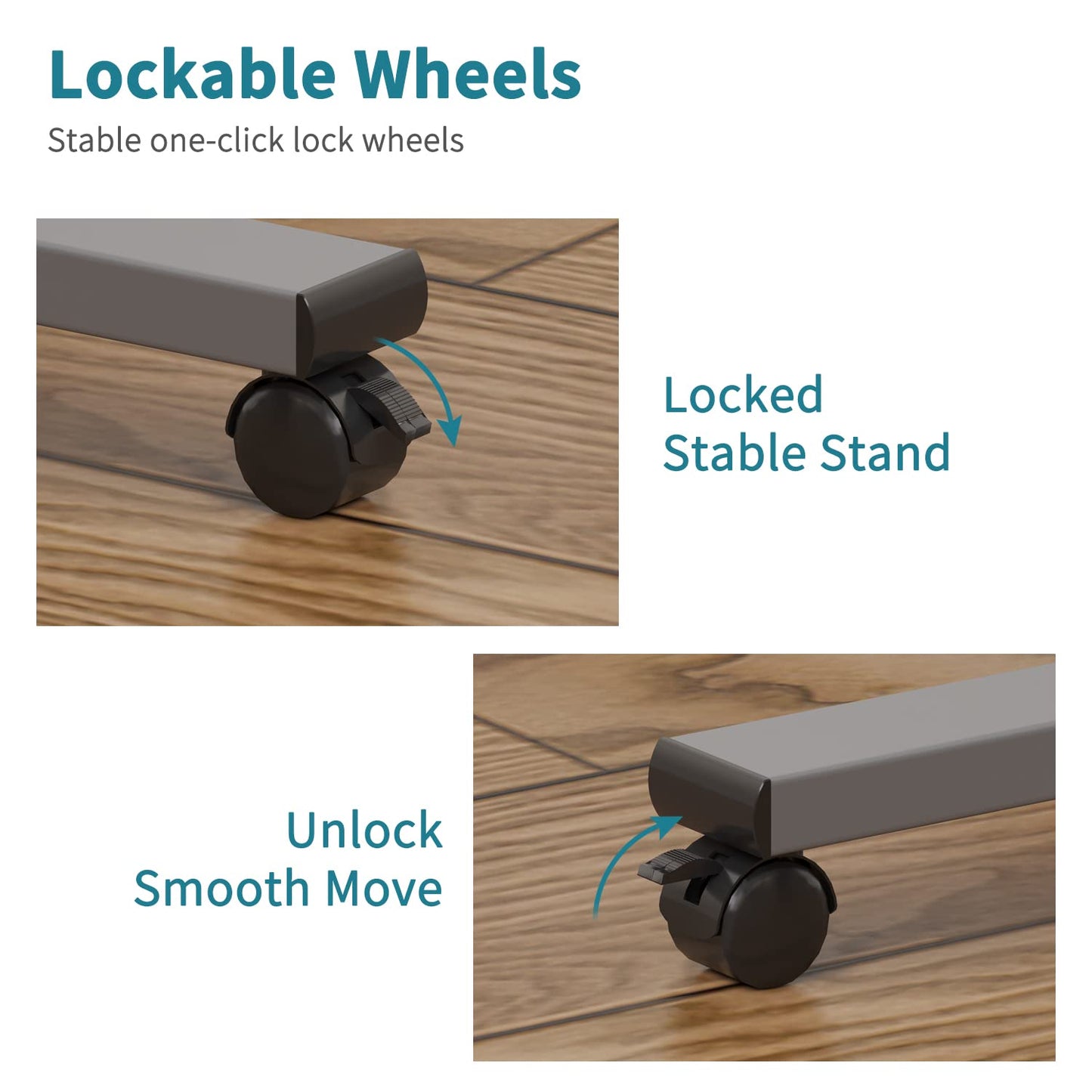 Laptop Table Mobile Adjustable Height Portable Desk Notebook Swivel PC Computer Rolling Desk with Wheels, Laptop Stand for Couch Bedside Hospital Bed Table
