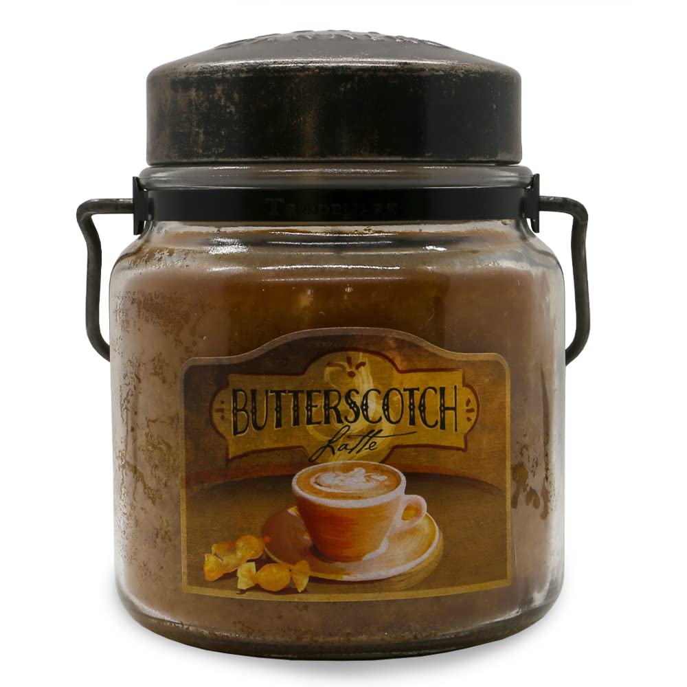 McCall’s Candles | Butterscotch Latte | 16 oz Scented Candle | USA-Poured | Vintage Rustic Jar with Carrying Handle | Cozy Coffeehouse-Inspired Fragrance