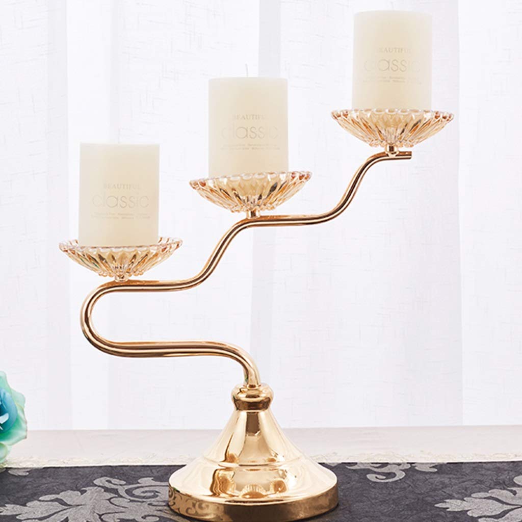 XILIN-1987 Candle Holderss Creative Candle Holder Candlelight Dinner Props Romantic Desktop Decoration 3 Head Candle Holder Decorative Candlestick
