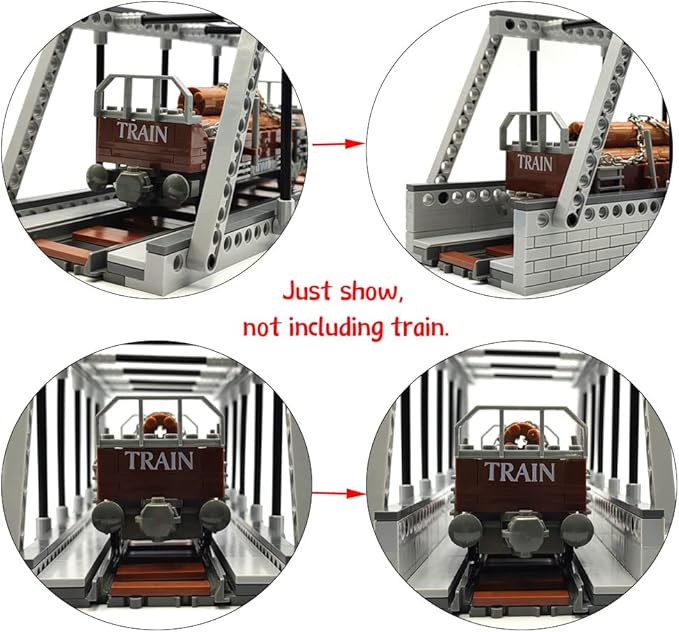 Classic Train Building Bridge City Passenger Express Train Tracks Toys Accessories Railroad Construction Building Block Compatible with Major Brand (Train Bridge)