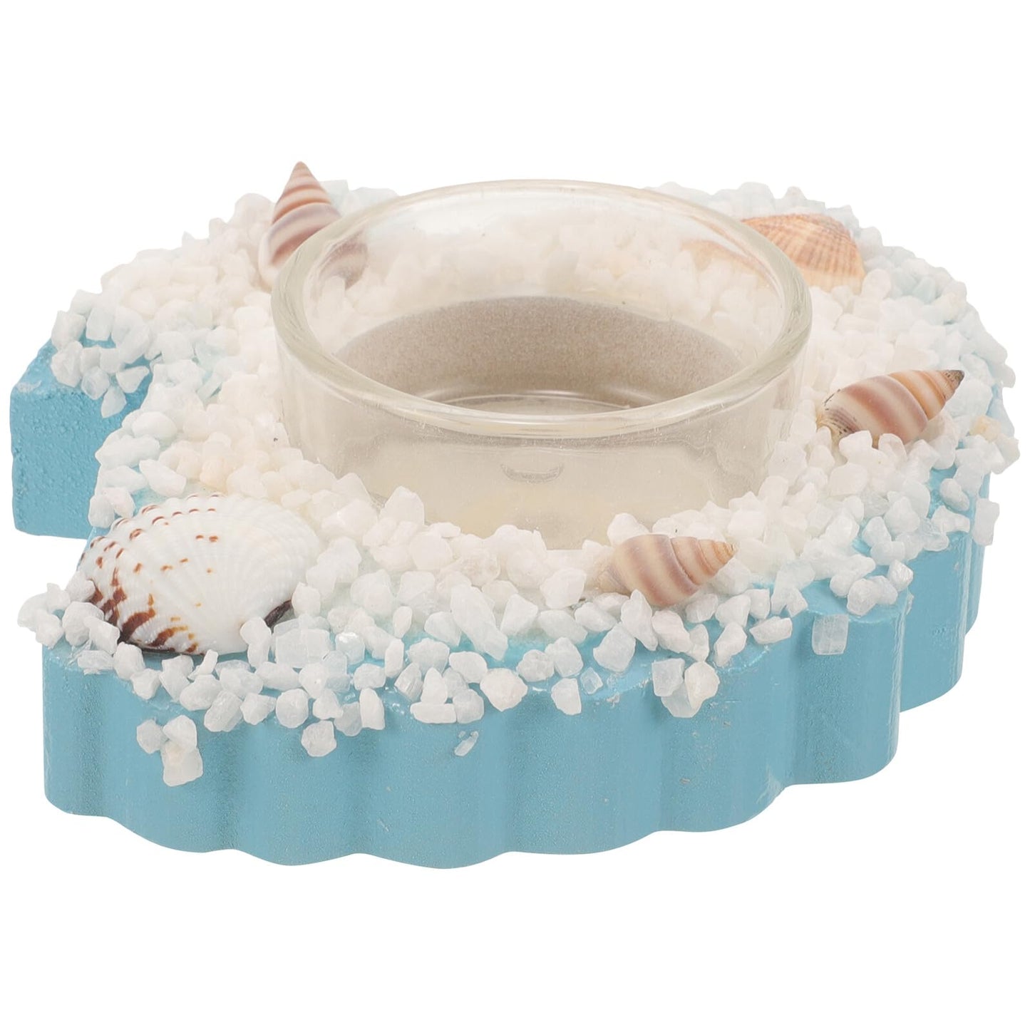 Amosfun Mediterranean Shell Candle Holder Nautical Beach Style Candlestick Decoration Romantic Ocean Themed Home Décor Table Centerpiece