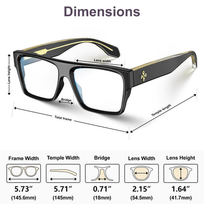 VISOONE Square Full Rim Blue Light Blocking Glasses Large Fashion Computer Multi Colors Eyeglass Frame Women Men ALBA