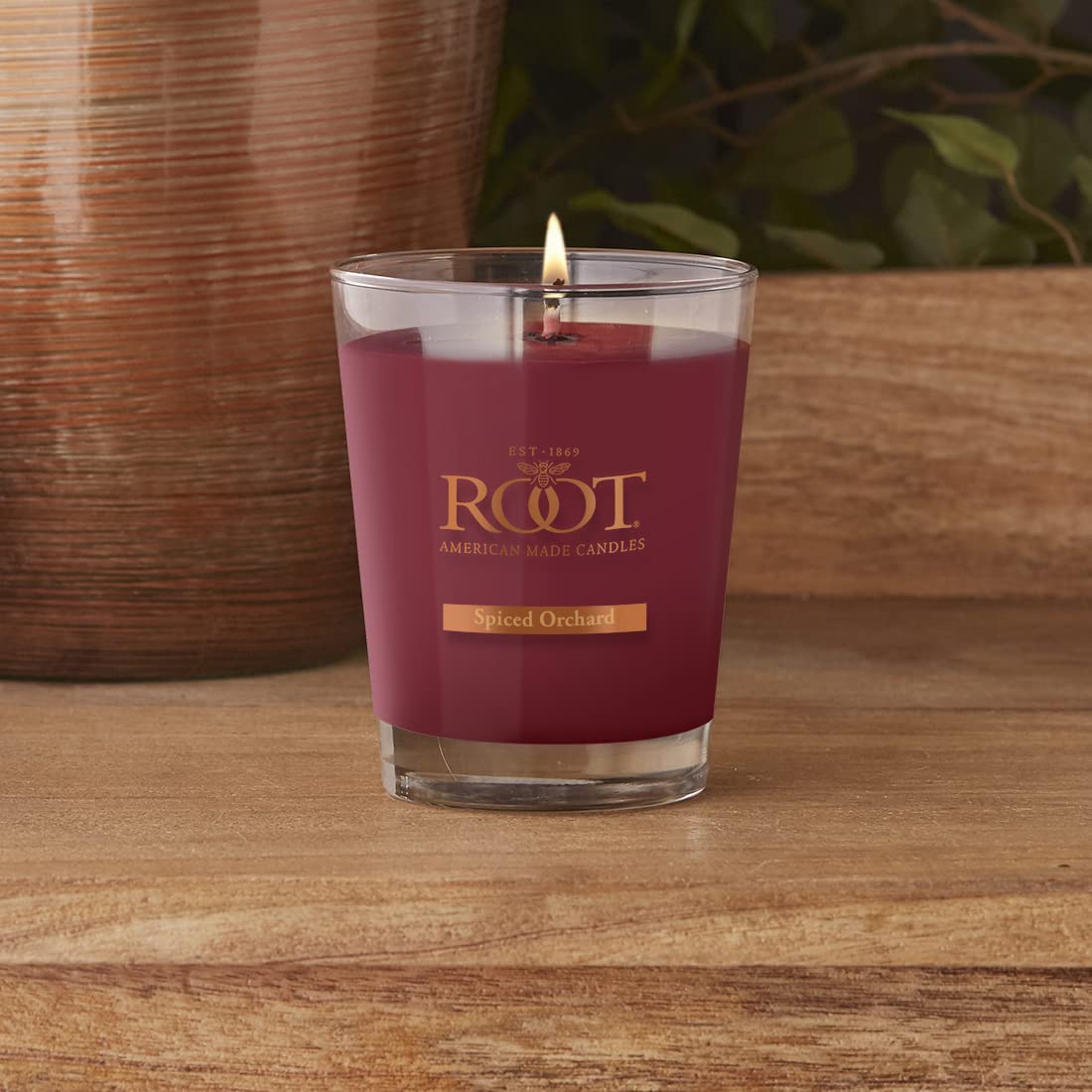 Root Candles Fall Scented Candles Honeycomb Premium Handcrafted Beeswax Blend Candle, Large Veriglass, Spiced Orchard