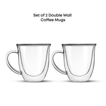 JoyJolt Serene Double Walled Insulated Glasses Coffee Mug (Set of 2) 7.4 Ounces