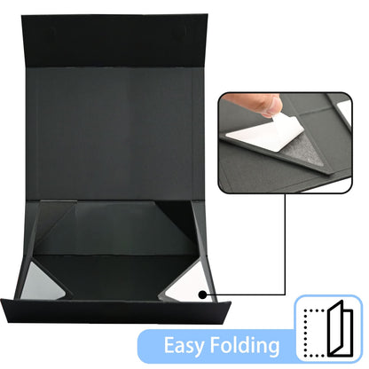 LIFELUM Magnetic Gift Boxes 2 Pack 13.5 x 10 x 4 Elegant Graduation Gift Boxes for Presents Groomsmen Box with Ribbon, Card, Shredded Paper Filler