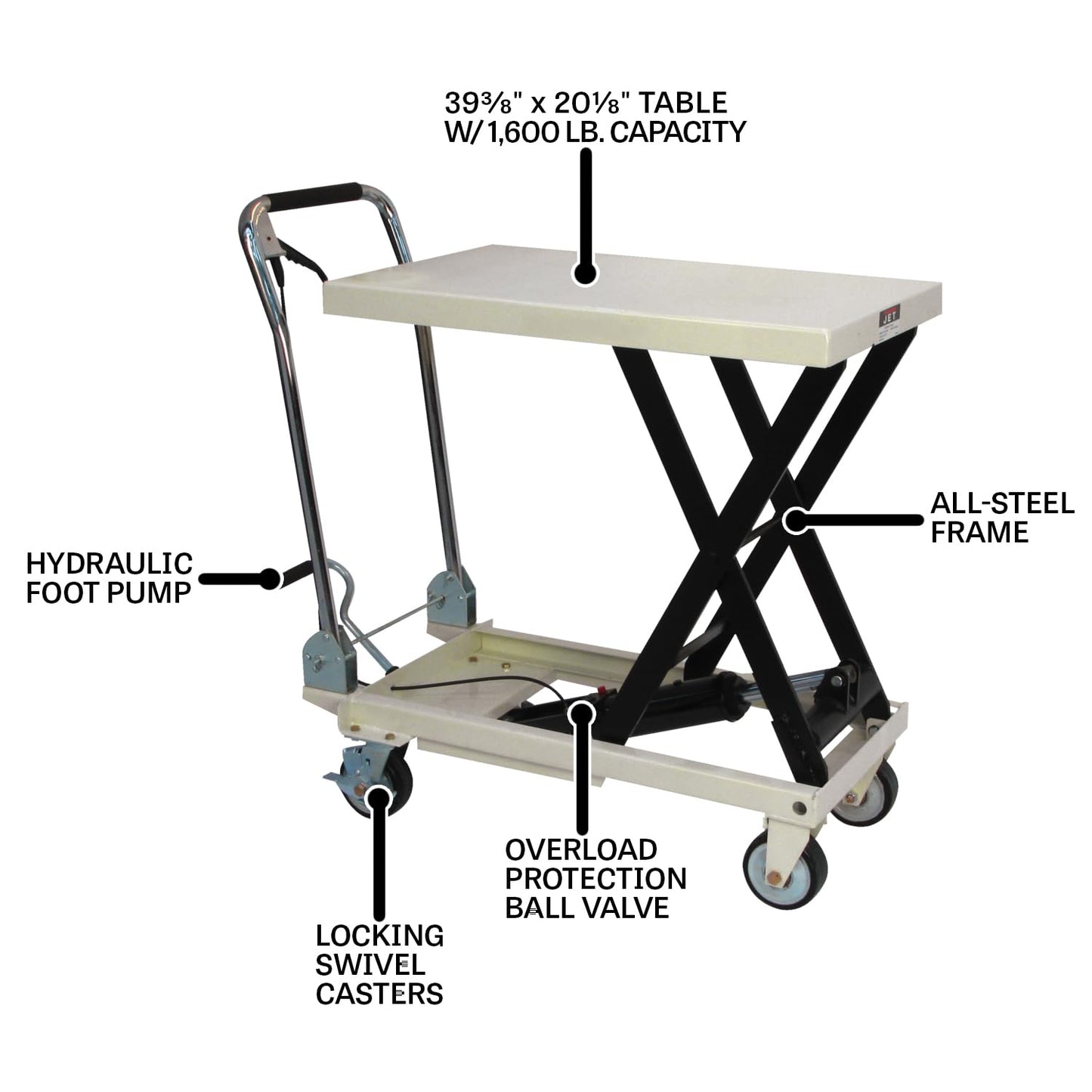 JET Scissor Lift Table, 1650 Lb. Capacity (Model SLT-1650)