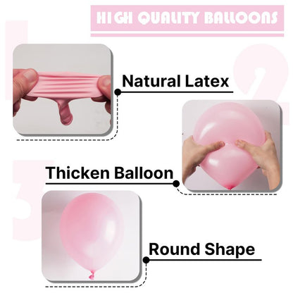 PartyWoo Pearl Pink Balloons 100pcs 5 Inch Light Pastel Baby Pale Pink Latex Balloons for Girl Baby Shower Gender Reveal Bachelorette Wedding Princess Birthday Butterfly Party Decorations Pink-Z29
