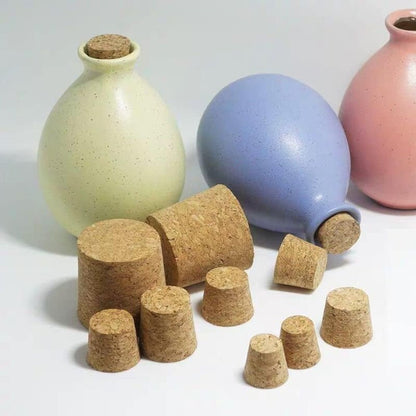 10 Pcs Brown Natural Soft Wood Wine Corks, Cork Stoppers Wine Bottle Stopper Wooden Tapered Cork Plugs For Wine Beer Bottle Crafts, Wine Making