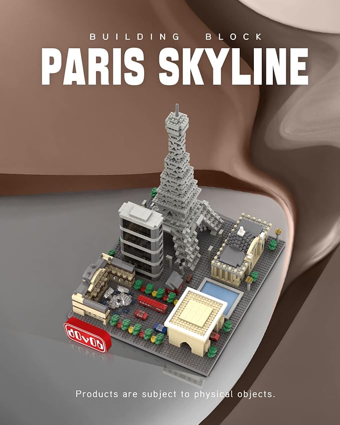 dOvOb Architecture Paris Skyline Micro Mini Blocks Building Set 2324 Pieces Bricks3D Puzzle Collection Model Kit Office Home Decor as Gift for Adults or Kids