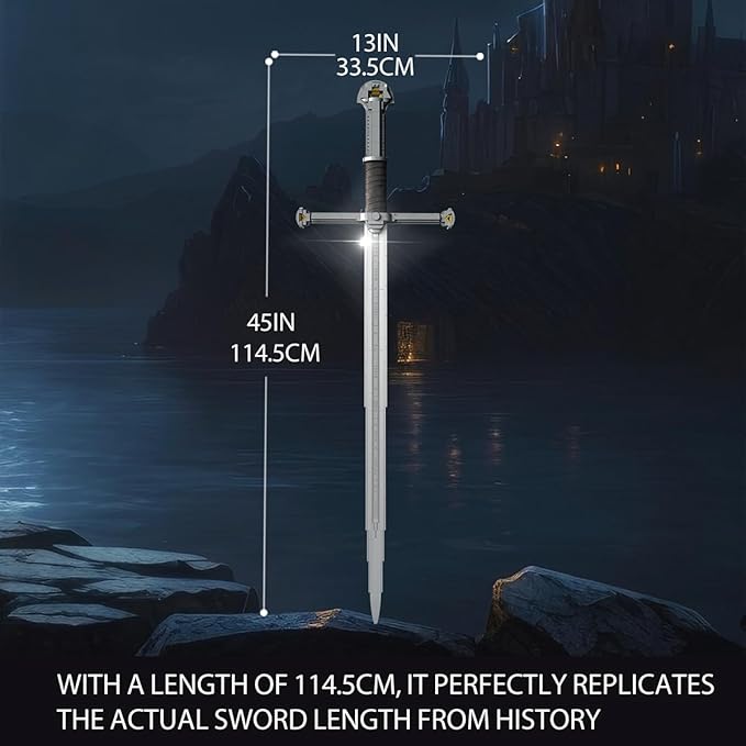 STADREWVY Long Sword Building Block Set - Medieval Fantasy Knight's Sword Model Perfect for Display Collecting and Gifting Ideal for Adults and Teens