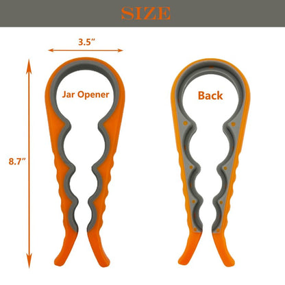 Jar Bottle Opener for Weak Hands, 4 in 1 Multi-Function Non-Slip Can Lid Opener Tool, Suitable for Seniors with Arthritis, Low Strength and Children