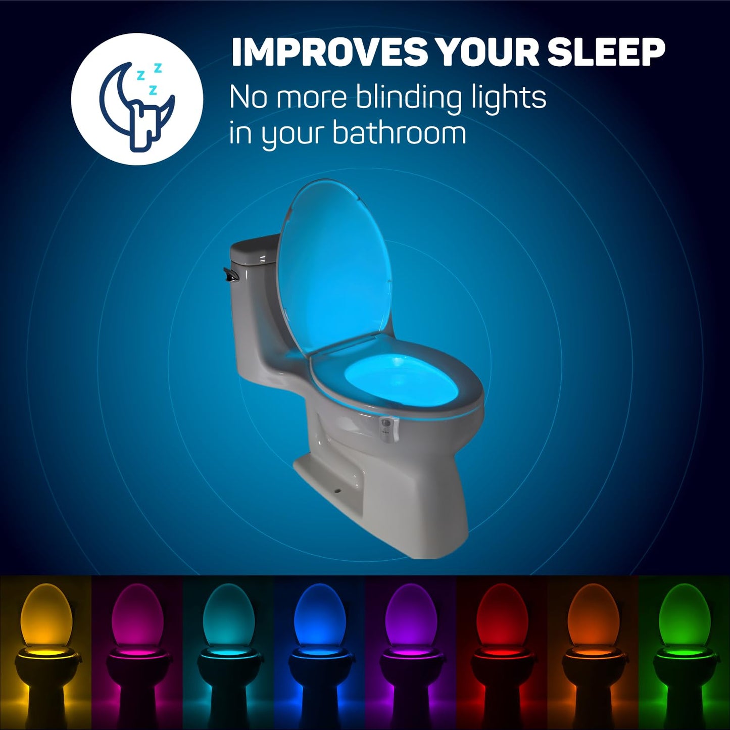 ToiLight The Original Toilet Bowl Night Light. Fun & Useful Bathroom Motion Sensor Tech Gadget. Funny Novelty Birthday Gift Idea. Stocking Stuffer for Him Her Guys Men Brother Mom