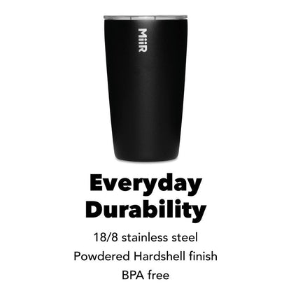 MiiR, Tumbler, Vacuum Insulated, Stainless Steel with Slide Lid, Cup Holder Compatible & BPA Free, Black, 12 Fluid Ounces