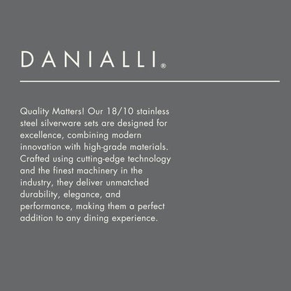 DANIALLI 30-Piece Flatware Set For 6, Modern Sleek Design Silverware Set, 18 10 Stainless Steel Utensils, Include Knife/Fork/Spoon, Mirror Polished Set of Cutlery, Dishwasher Safe