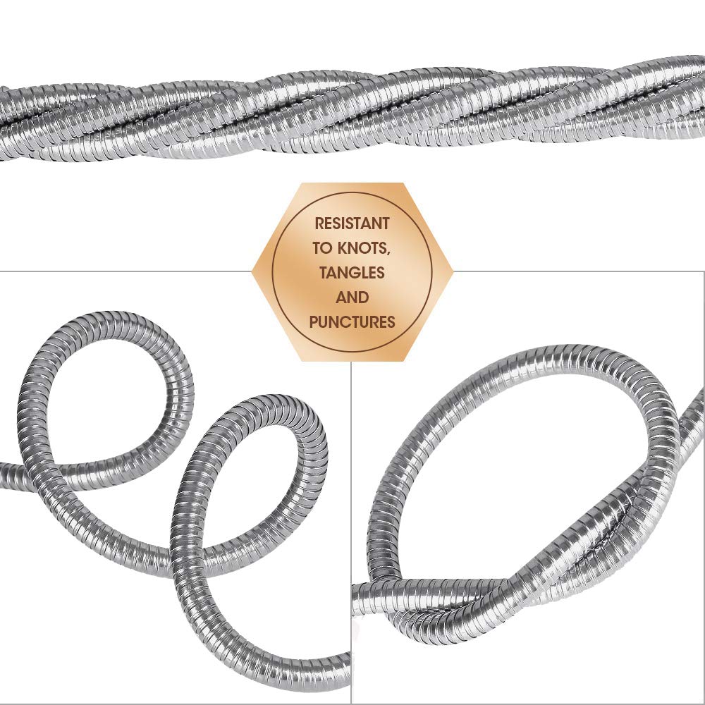 Beaulife Metal Garden Hose 50 ft Flexible No Kink Lightweight RV Drinking Water Hose Extension Leader Hose Heavy Duty Outdoor