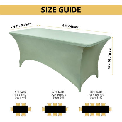 ZarzaaSik 118 2-Pack 4ft Spandex Table Covers for Rectangular Folding Tables - Wrinkle Resistant Stretch Tight Table Cloths - Ultimate Fitted Table Protector for Parties, Banquet, and Wedding