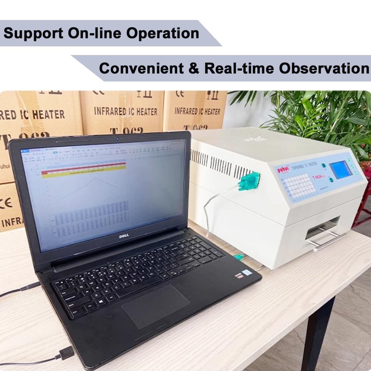 Huikizne Reflow Oven T-962 v2.0, 110V 800W Reflow Soldering Station, Micro-computer Control Reflow Soldering Machine with 7.1x9.3 Inch Soldering Area