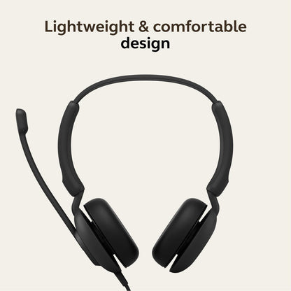 Jabra Evolve 10 Wired Headset with Noise-Cancelling Microphone for PC/Laptop Use, Easy USB-A Setup, TCO Certified, Lightweight Design, Inline Call/Volume Controls for Online Meetings, Black