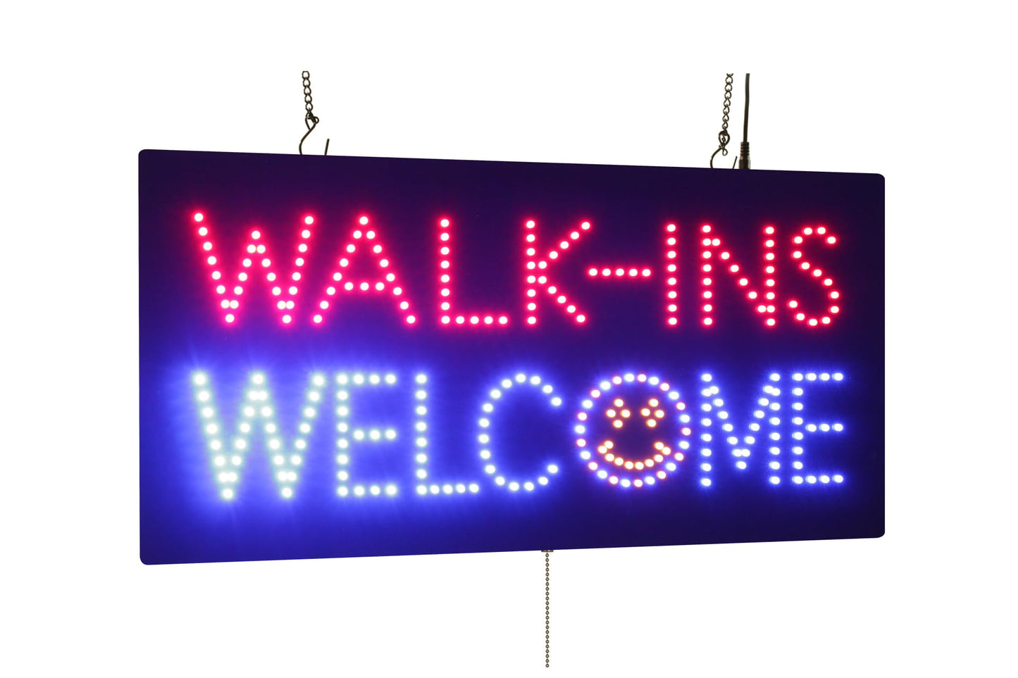 Walk-ins Welcome Sign, 24"x12", 60x30cm, TOPKING, LED, Neon, Florescent, Signage, Signboard, Display, Billboard, Screen, Grand Opening, Gift
