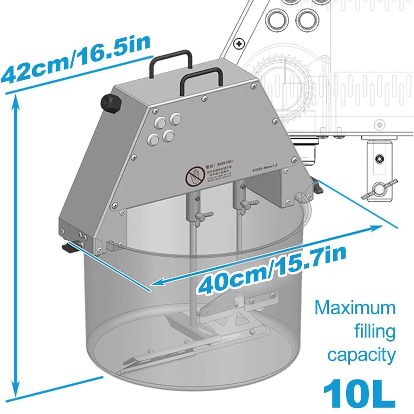 ZZBSOD Commercial Electric Food Stirrer Pot,Stainless Steel Automatic Mixer Machine with Double Stirring Paddle &Auxiliary Fan&Light,for Making Jam/Sauce/Filling