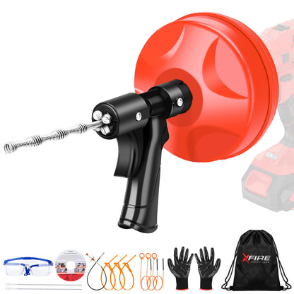 35 FT Double Mode Drain Snake Tools, 14-in-1 Drain Auger for Sink and Drain Unblocking, Plumbing Snake for Kitchen, Bathrom and Shower Sink, Snake for Real DYIs【Upgraded】