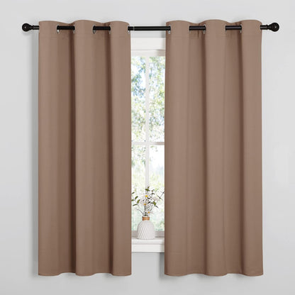NICETOWN Blackout Curtains - Thermal Insulated Grommet Drapes for Bedroom | Set of 2 Panels, 42x63 Inch, Cappuccino