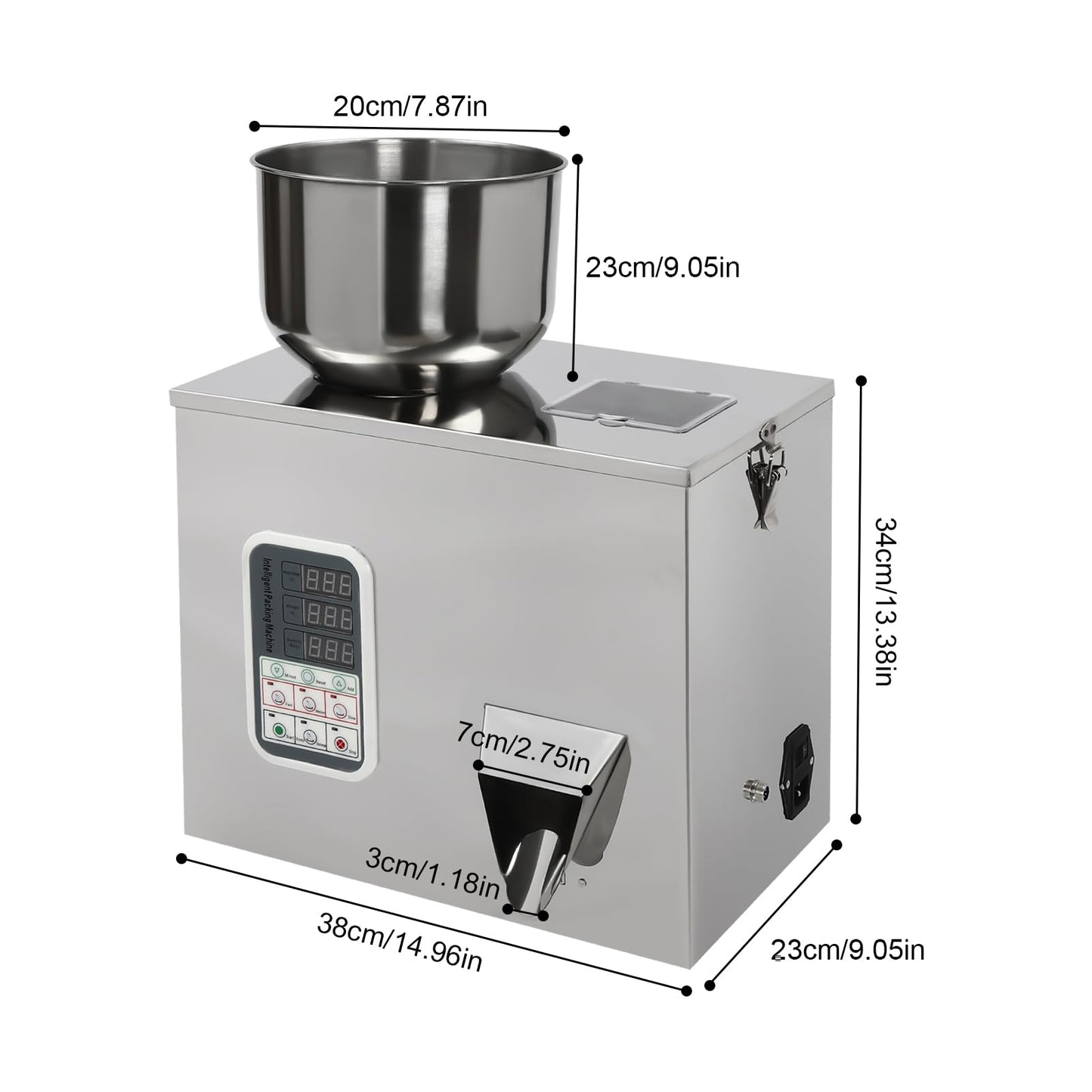 ONEUPING Automatic Particle Filling Machine 1-100g Adjustable Powder Weighing Filler Particle Dispenser, 180W Smart Control Granule Filling Machine for Flour, Grain, Herb, Seed, Coffee Bean, Glitter