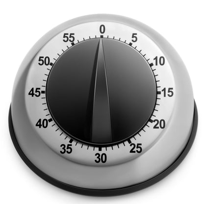 Kitchen Timer for Cooking, Chef Cooking Magnetic Timer - No Batteries Required - Loud Alarm, Mechanical Desk Manual Timers - Magnetic Clock Backing, Countdown Reminder - Stainless Steel Body