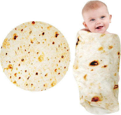 Waffle Blanket Baby for Boys Girls, Funny, Soft Flannel Swaddle for Birthday Gifts, Food Blanket for Newborn (36 inch, Yellow)