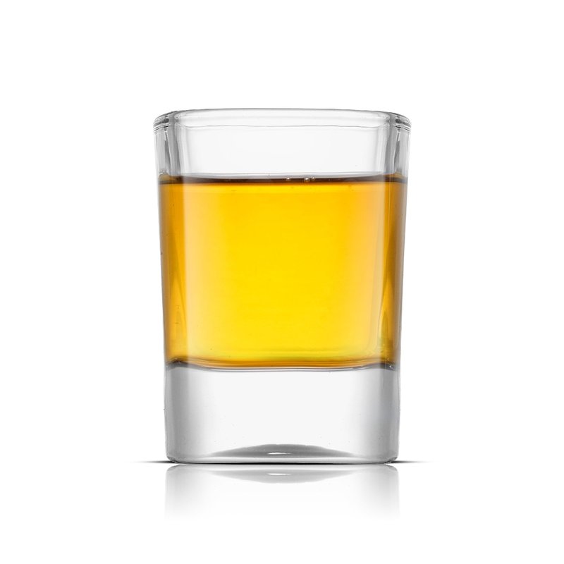 JoyJolt Glass Shot Glasses Set of 10 - City 2oz Heavy Base Square Shot Glasses, Perfect for Espresso, Tequila, Aperitif, Limoncello Liqueur