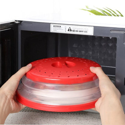 Collapsible Microwave Splatter Cover, Microwave Plate Cover With Steam Vent(12.3 IN,gray)
