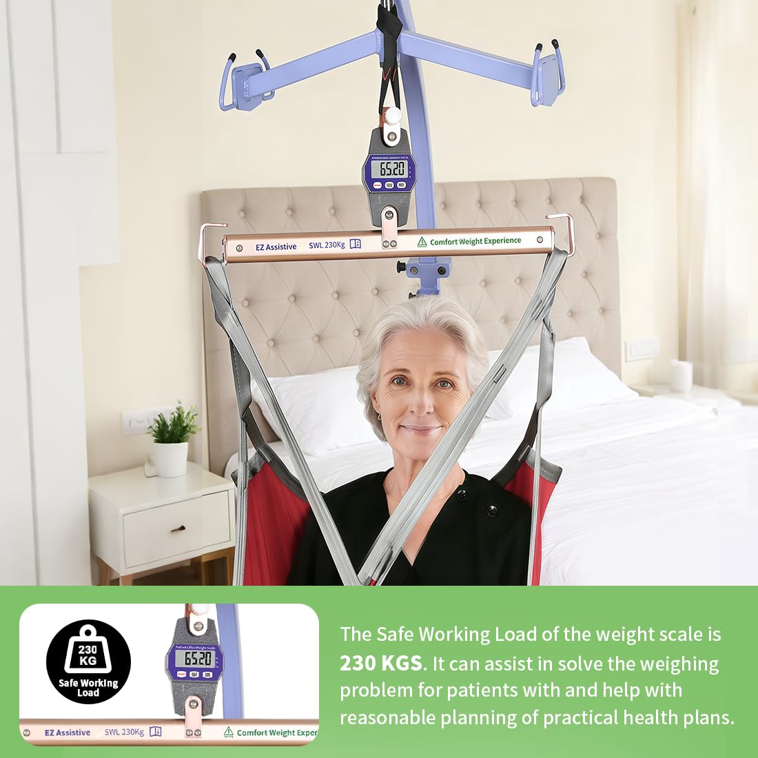 EZ Assistive Patient Weight Scale for Bedridden Patient,Universal Lift Scale for Hospital or Home Care,Safe Weight Load 500LBS