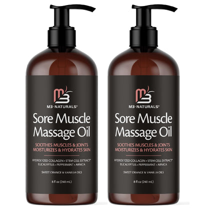M3 Naturals Firming Body Massage Oil with Collagen & Stem Cell – Helps Smooth The Appearance of Cellulite & Improve Skin Texture – Refreshing Aromatherapy Body Oil for Legs & Full Body – 16 Fl Oz