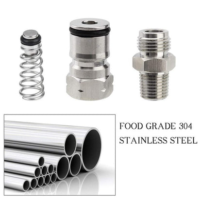 OneBom Ball Lock Post with Poppets, 1/4’’ Male NPT Hex Nipple, 19/32"-18 Gas/Liquid Corny Keg Adapter (Gas)