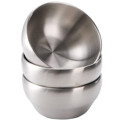 Youeon 3 Pack 28 Oz SUS304 Brushed Stainless Steel Bowls, Double Wall Insulated Bowls, Stainless Steel Soup Bowl for Cereal, Ice Cream, Noodle, 6 Inch Bowl Set for Serving, Dishwasher Safe