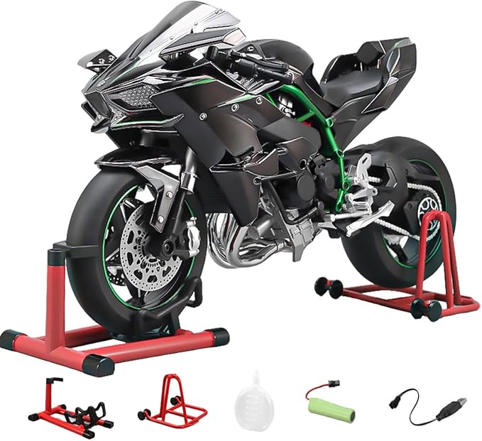 RC Motorcycle Model for Adult 1/7 Scale Remote Control Motorcycle V4 Top Edition with Ignition System &amp Smoke Spray for Biker