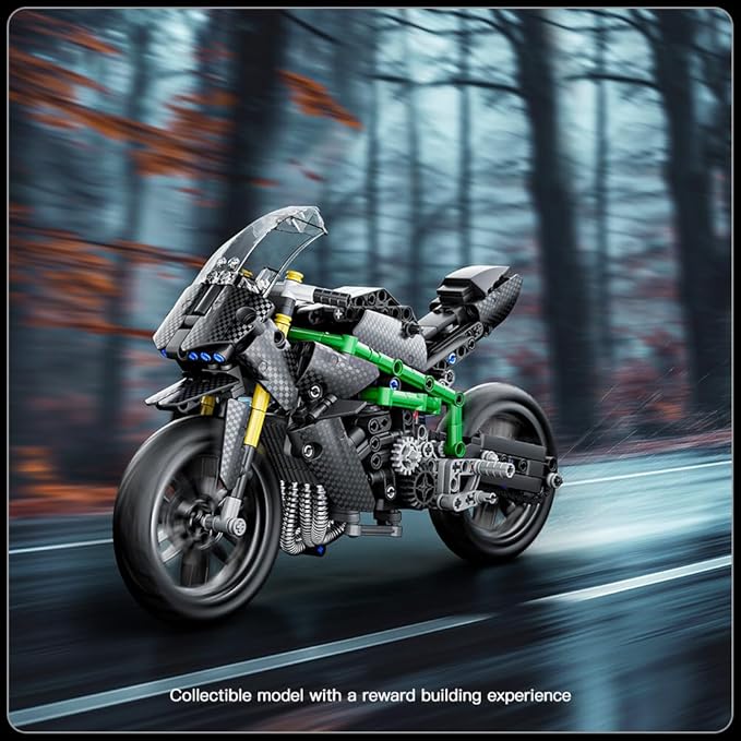 Mould King Motorcycle Building Sets 23002 Motorcycle Model Kits Superbike Blocks Kits Toys Collectible Motorbike Model for Adults 14+(639 PCS)