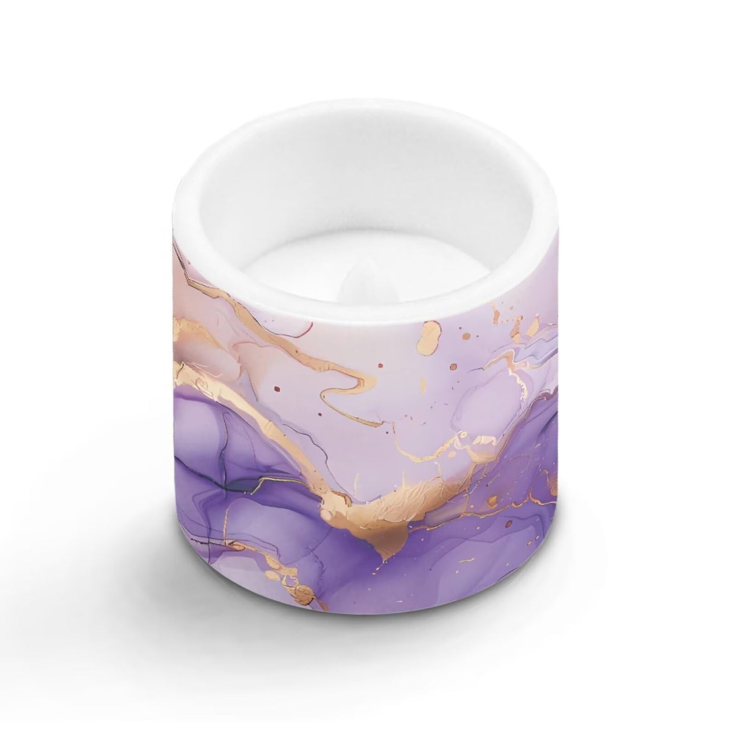 Cozeyat Purple Blue Marble Romantic Ambiance Flameless Candles 4 Pack Battery Operated LED Pillar Candles with Remote Control Timer Waterproof for Indoor Outdoor Use