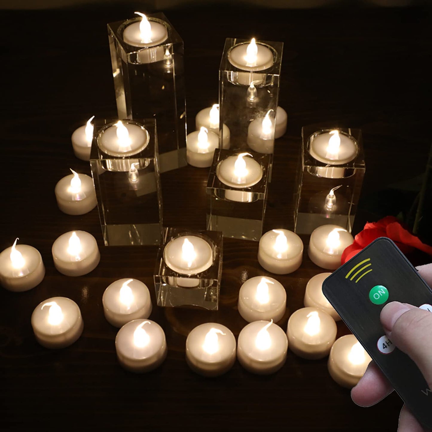 Wilrigir flameless tealight Candles with Remote Control and Timer, Battery Operated LED Tea Lights - Best Decoration for Parties, Wedding, Festivals - 12 pcs