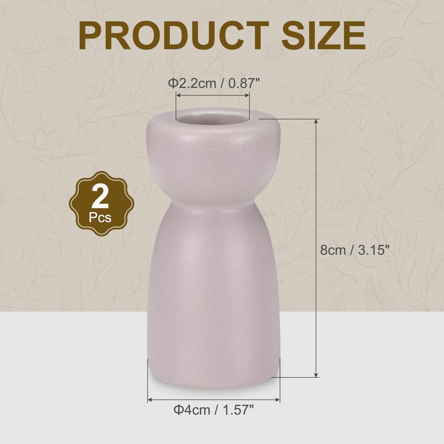 uxcell 2 Pack Candlestick Holder Light Purple Ceramic Taper Candle Holder Candle Stand Holders Modern Style Decoration for Centerpiece Tabletops Anniversary