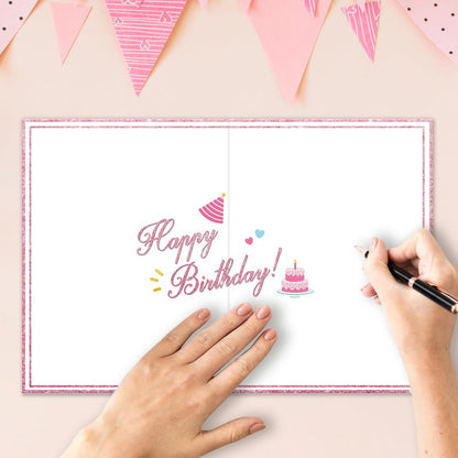 ATTLVV 9th Birthday Card, 9th Birthday Decorations for Girls,Happy 9th Birthday Gifts for Daughter,Cute 9 Year Old Birthday Gift Cards for Granddaughter