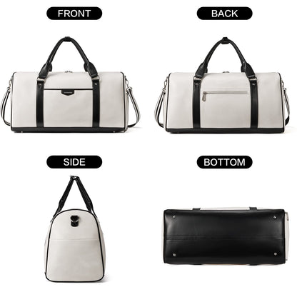 BOSTANTEN Weekender Bags for Women Leather Duffle Large Travel Bag Carry On Duffel with Shoe Compartment