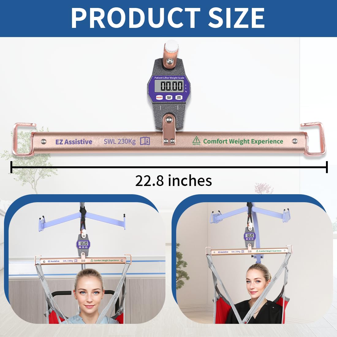 EZ Assistive Patient Weight Scale for Bedridden Patient,Universal Lift Scale for Hospital or Home Care,Safe Weight Load 500LBS