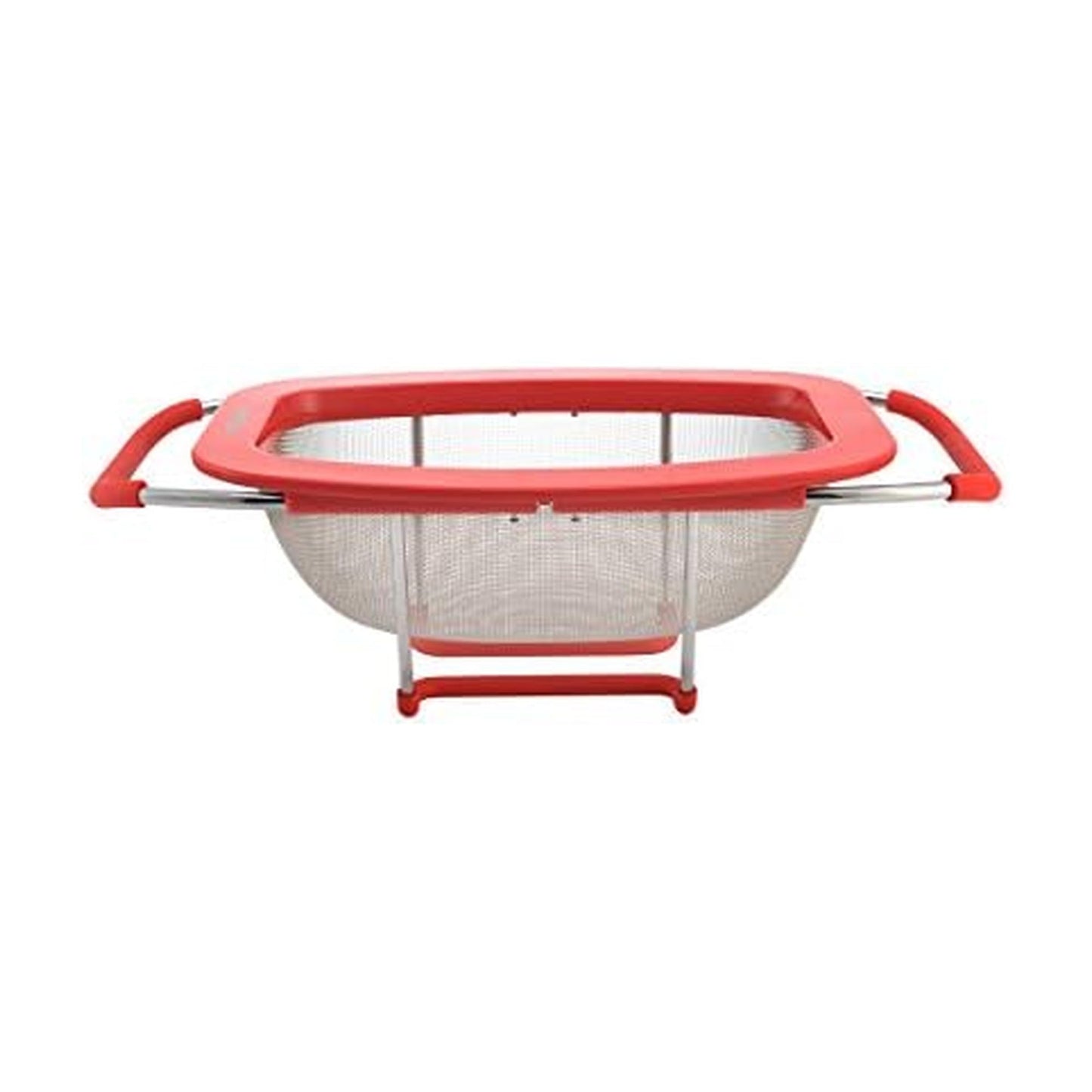 Farberware 5216427 Professional Stainless Steel Expandable Over-The-Sink Colander/Strainer, Red