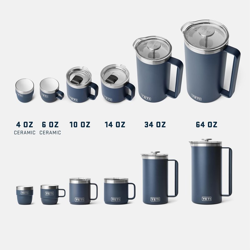 YETI Rambler 10 oz Ceramic Lined Stackable Mug, Vacuum Insulated, Stainless Steel with MagSlider Lid, Black