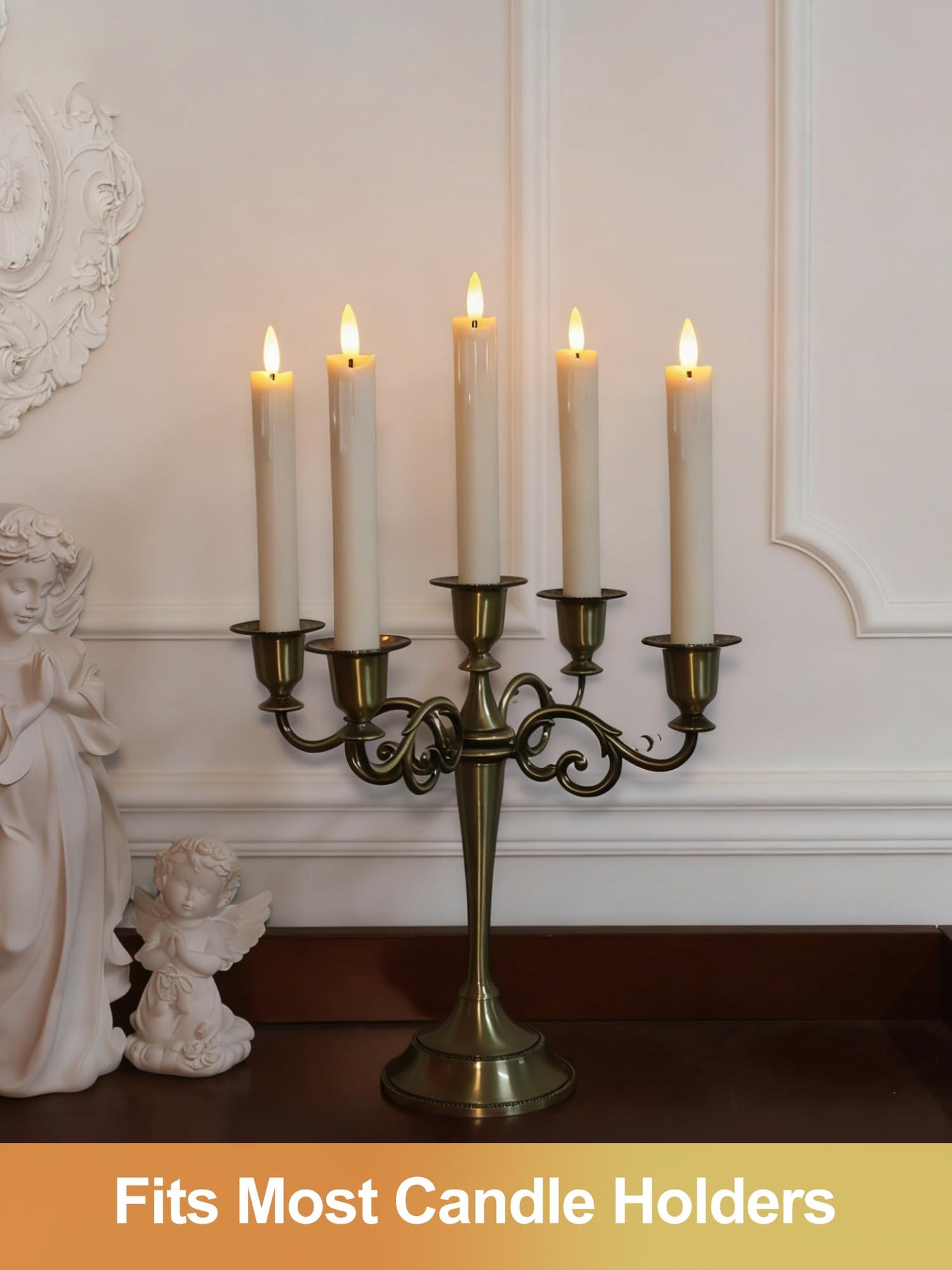Warmhere 12 Pcs Short Flameless Taper Candles with Remote Timer, 6" Fake Taper Candles Battery Operated, Flickering 3D Flame, Ivory Plastic LED Candlesticks for Home Wedding Party Holiday Decor