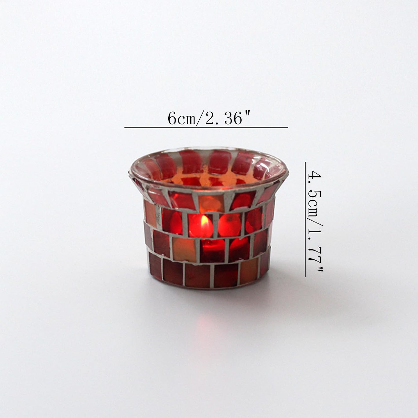 Maimeili Glass Candlestick Romantic Mosaic Broken Candlelight Aromatherapy Candle Cup for Valentine's Day Christmas Thanksgiving Tables Center of Party Decorations(NO Candles)