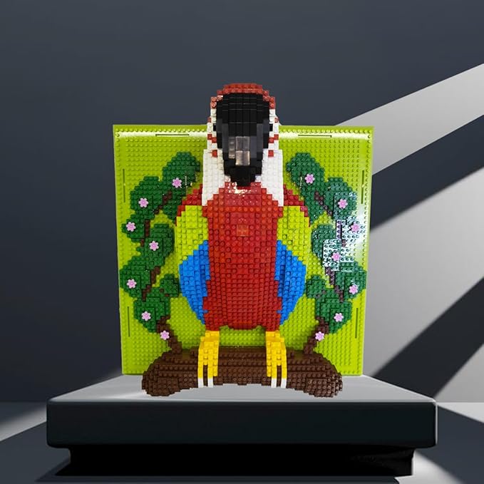 BDYDT Wall Art Parrot Building Blocks Set a Wall Decor Set for Adults Who Love Creative Hobbies (2008 Pieces) Toys Gifts for Kid and Adult